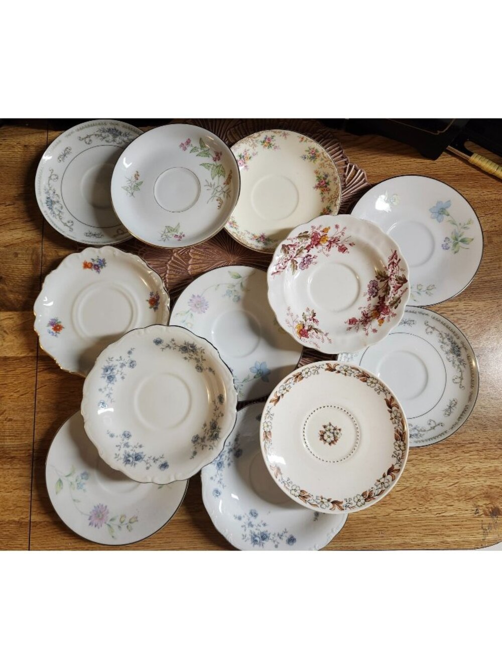 12- Mismatched Saucers Eclectic Mix Porcelain & Fine China 6-6.25"